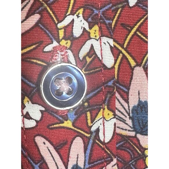 Paisley & Gray Men’s M Slim Fit Red Floral Button Down Shirt Long Sleeve Stretch - Picture 7 of 12